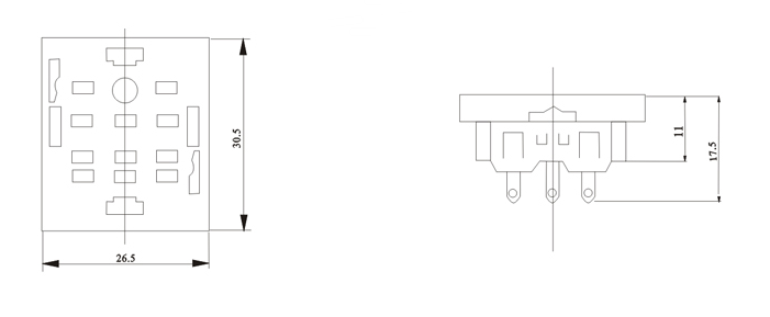 Relay socket PY 11 3